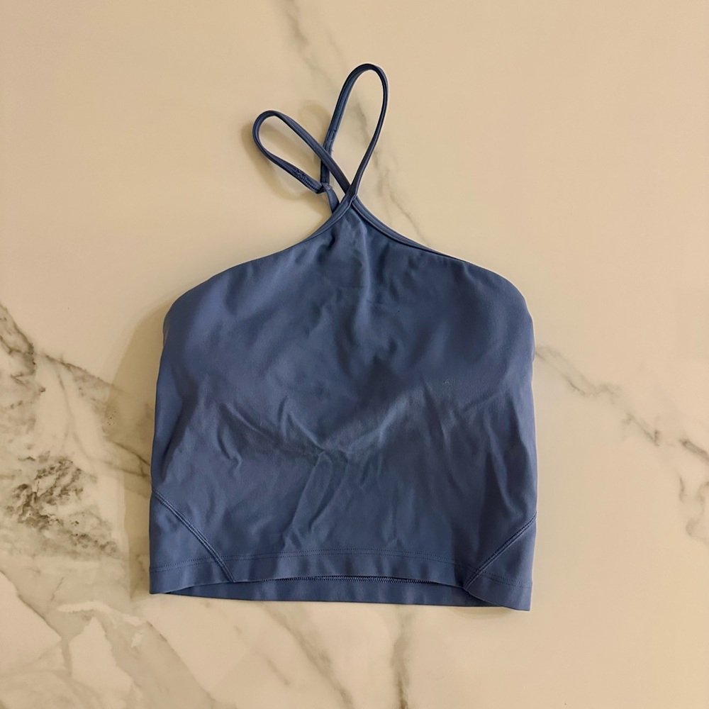 lululemon athletica Blue Strappy Halter Crop Tank